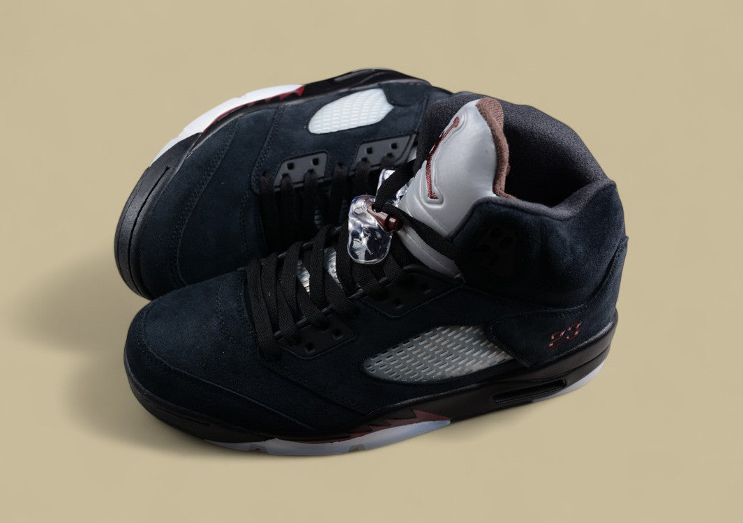 Air Jordan 5 Retro Black With Dark Red