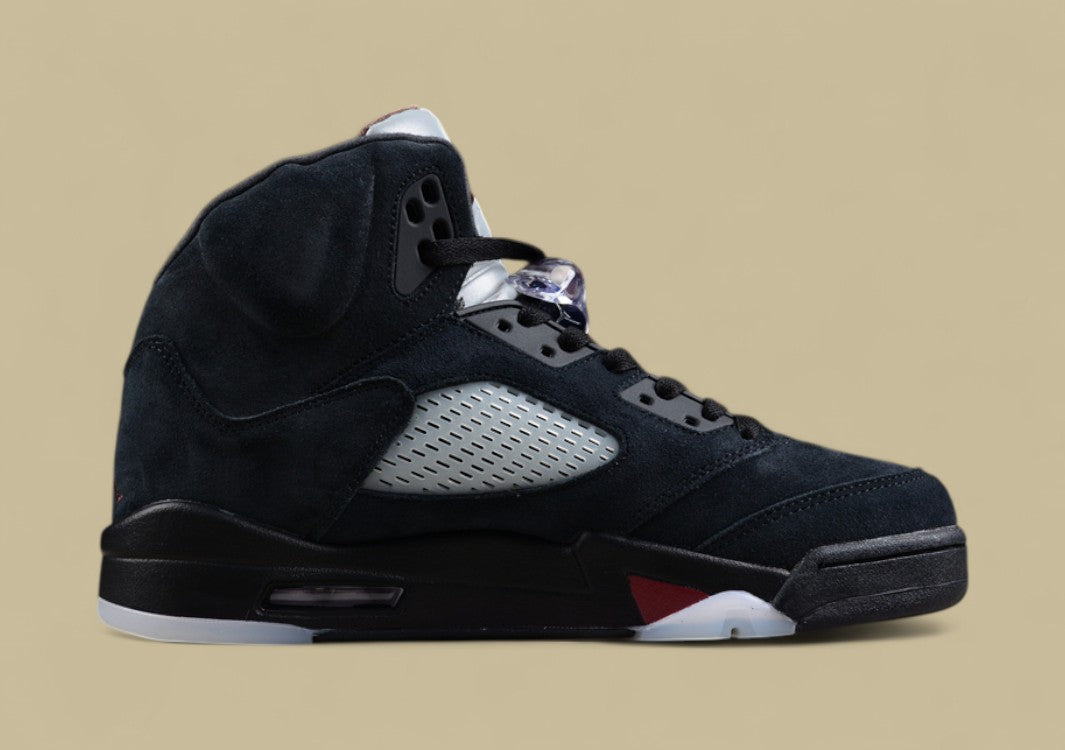Air Jordan 5 Retro Black With Dark Red