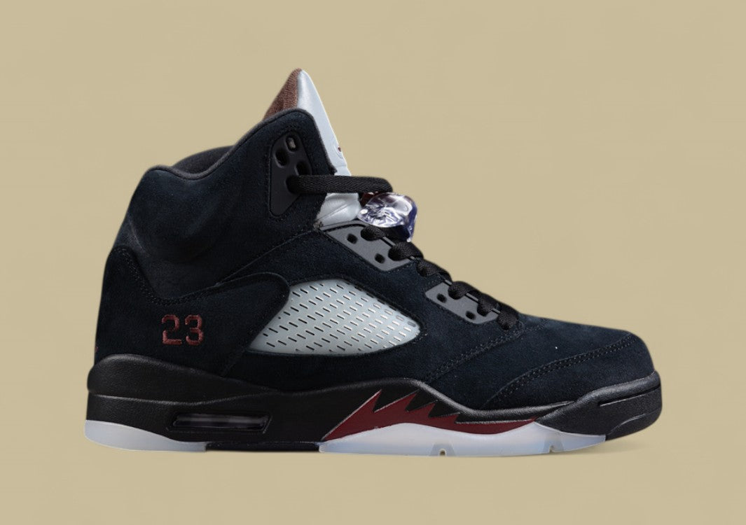 Air Jordan 5 Retro Black With Dark Red