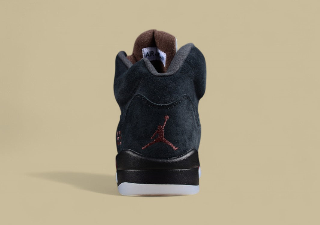 Air Jordan 5 Retro Black With Dark Red