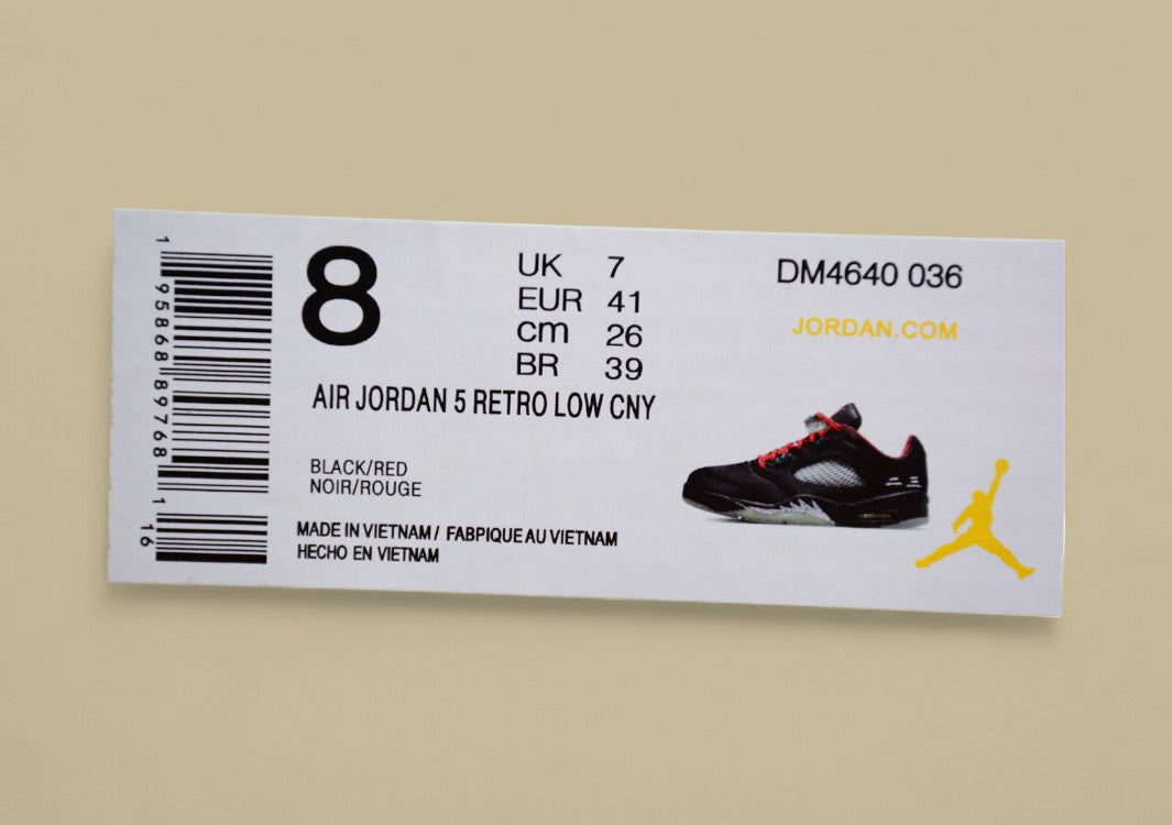 Air Jordan 5 Retro Black & Red Silk With Emerald Luminous Tear