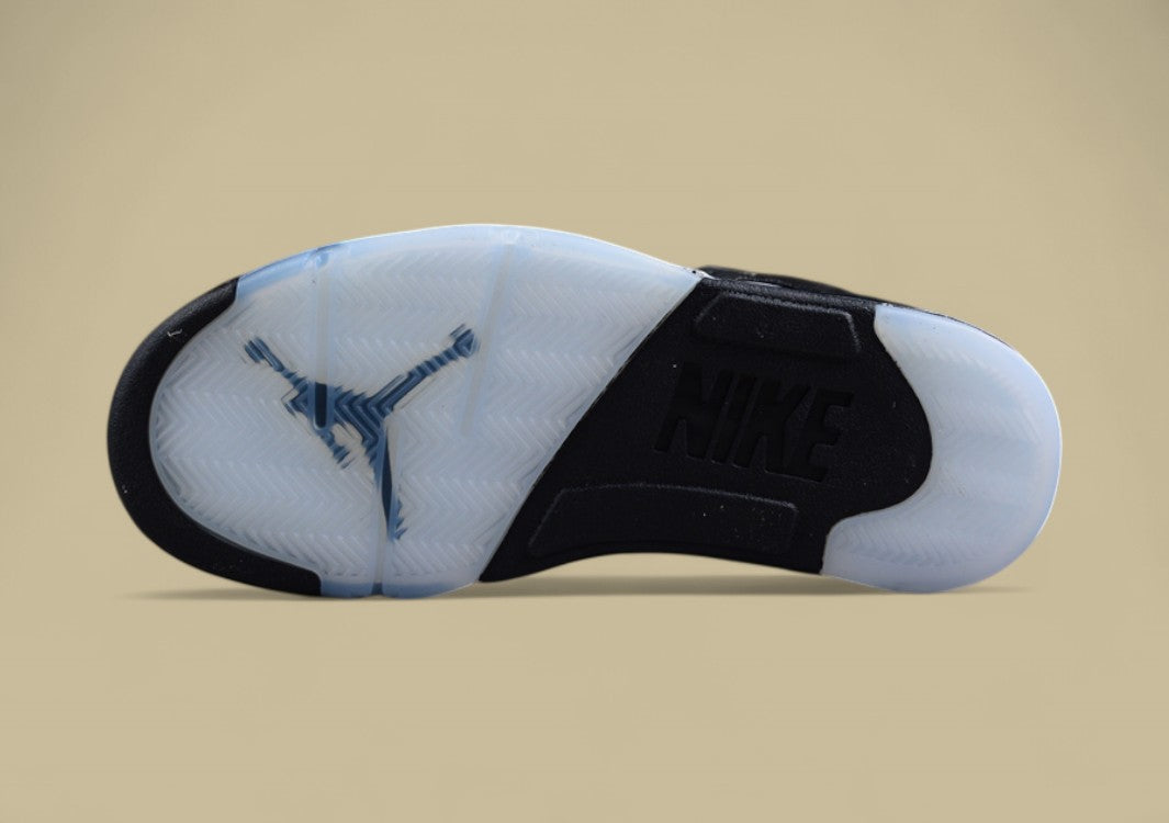 Air Jordan 5 Retro Black and Silver With Racer Blue