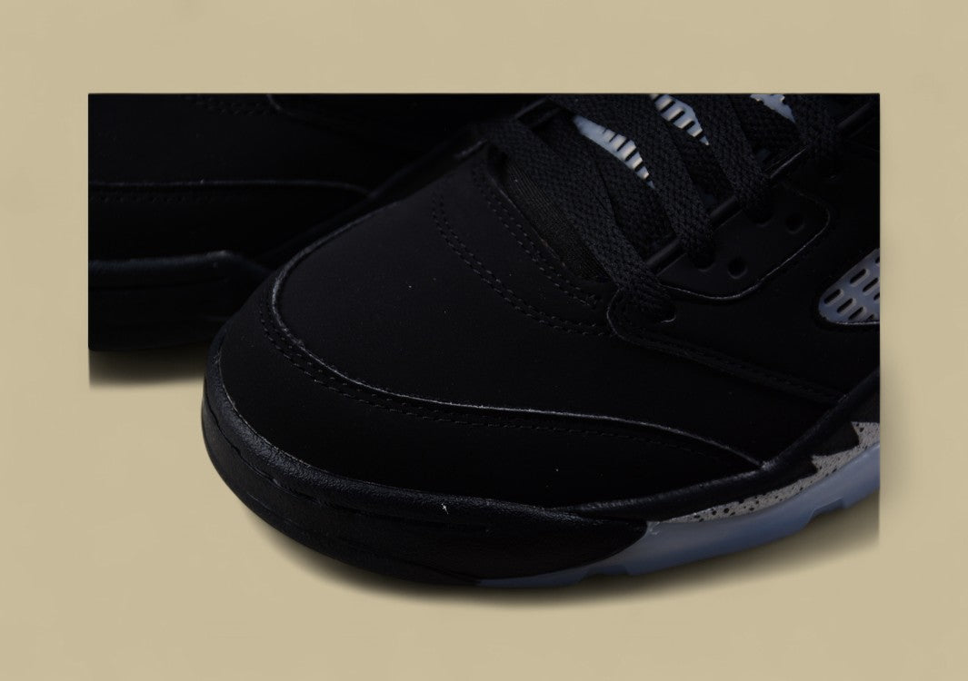 Air Jordan 5 Retro Black and Silver With Racer Blue