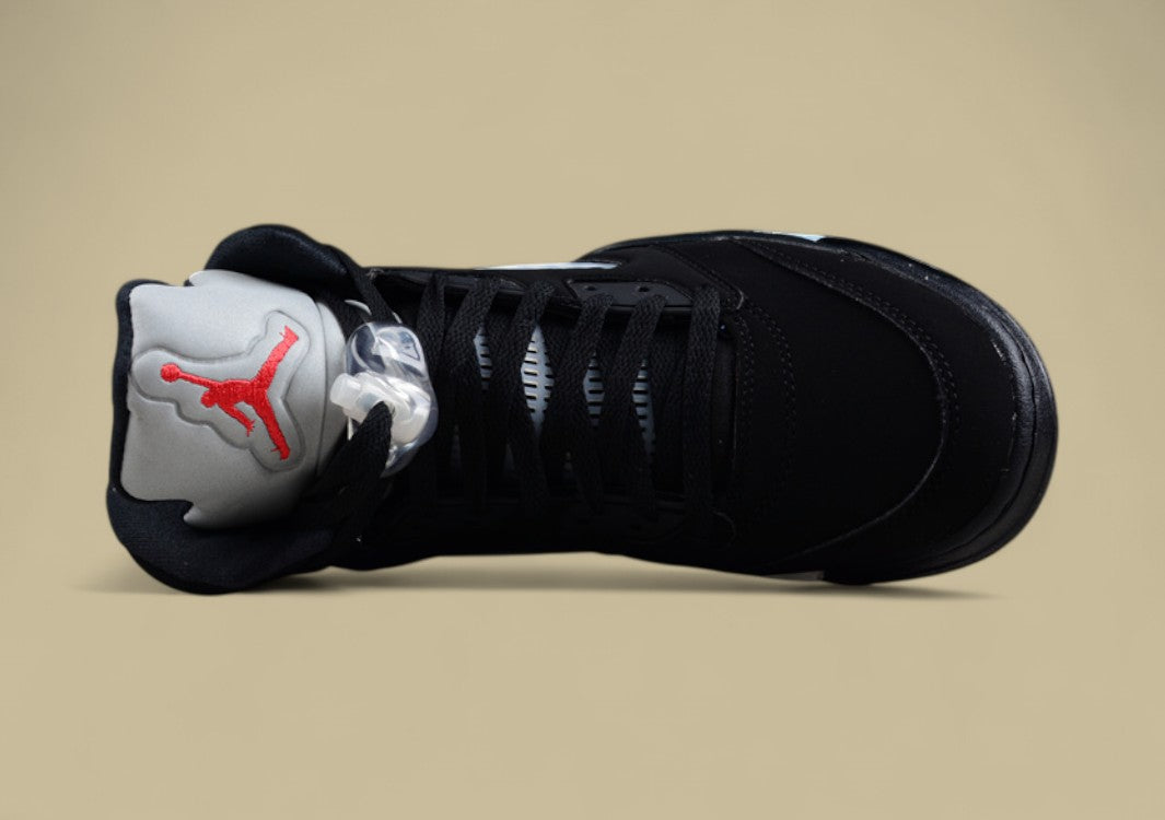 Air Jordan 5 Retro Black and Silver With Racer Blue