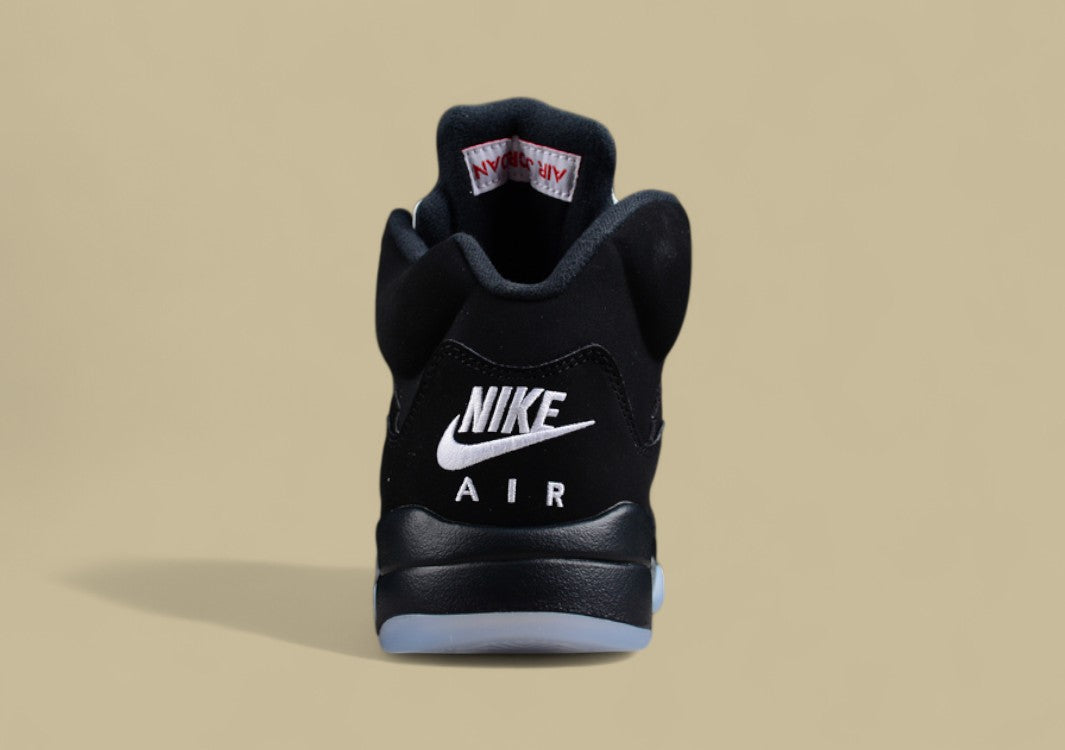 Air Jordan 5 Retro Black and Silver With Racer Blue