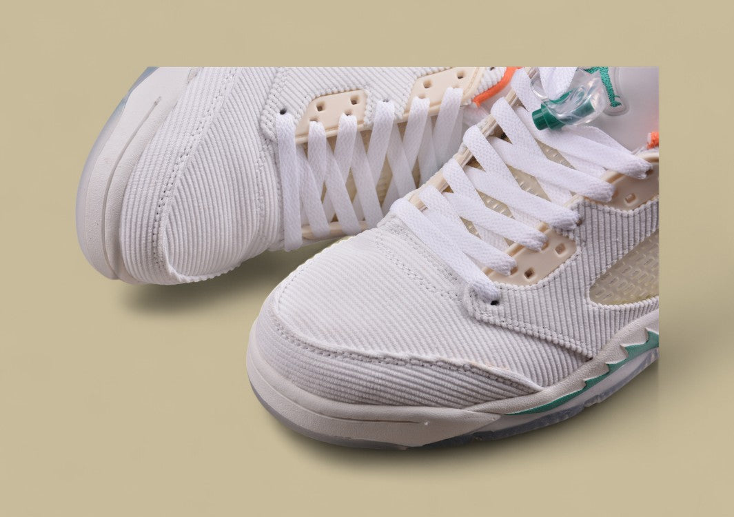Air Jordan 5 Retro Corduroy White Green & Orange