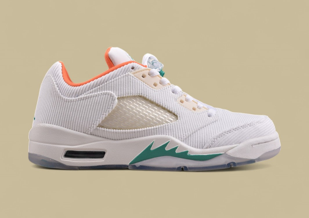 Air Jordan 5 Retro Corduroy White Green & Orange