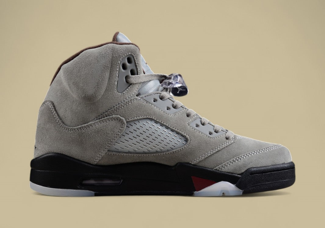 Air Jordan 5 Retro Light Gray Suede With a Soft Texture