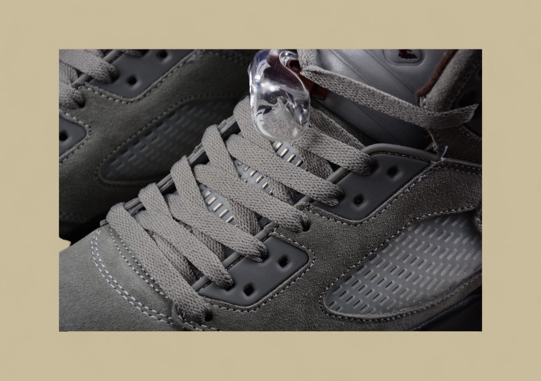 Air Jordan 5 Retro Light Gray Suede With a Soft Texture