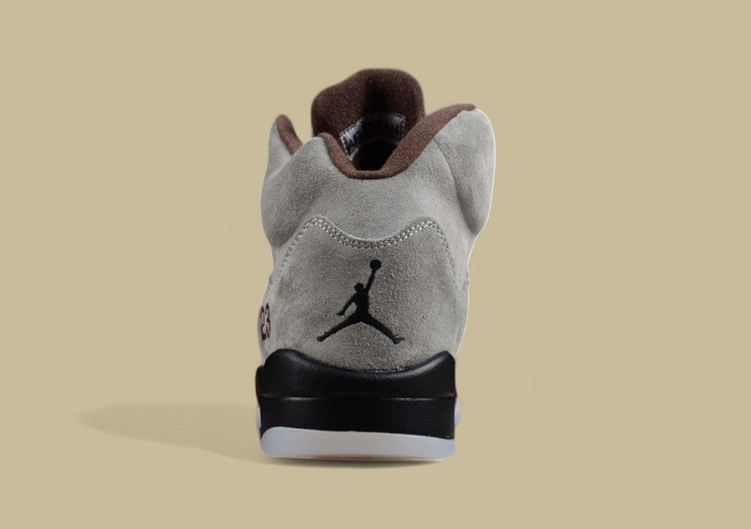 Air Jordan 5 Retro Light Gray Suede With a Soft Texture