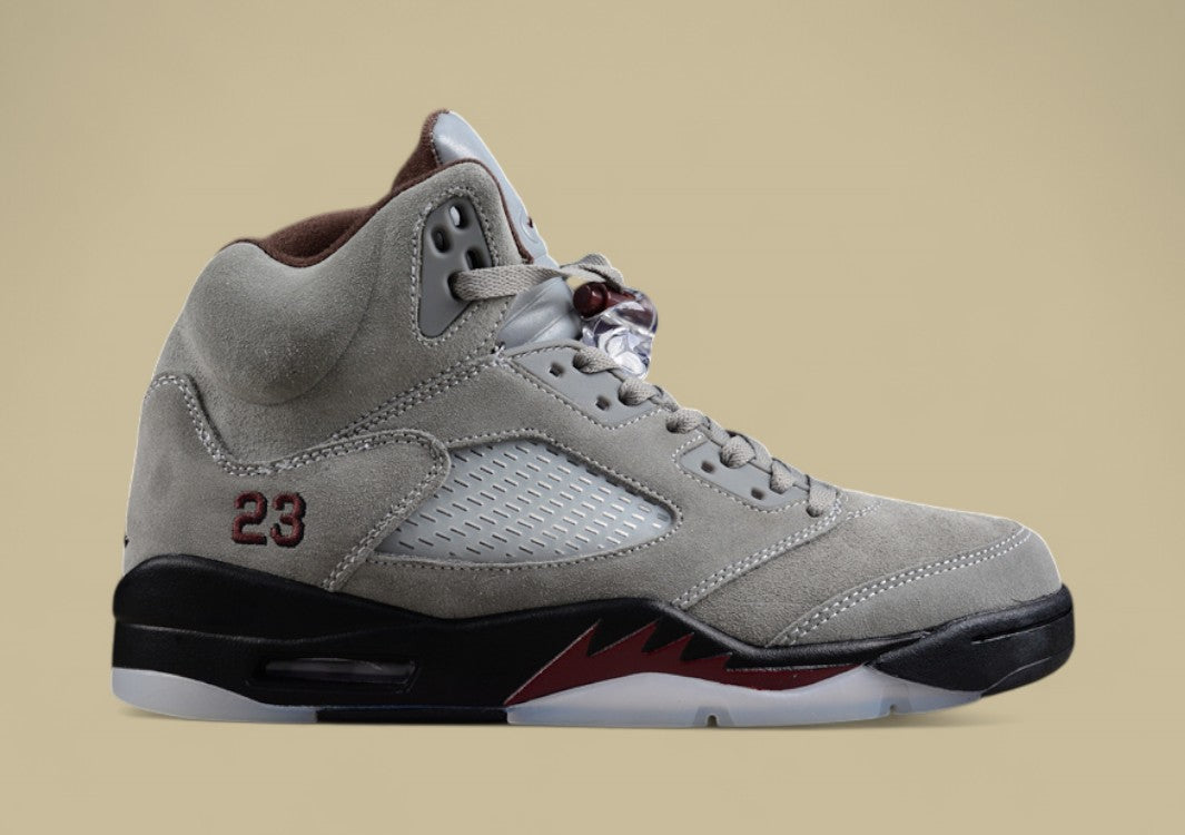 Air Jordan 5 Retro Light Gray Suede With a Soft Texture