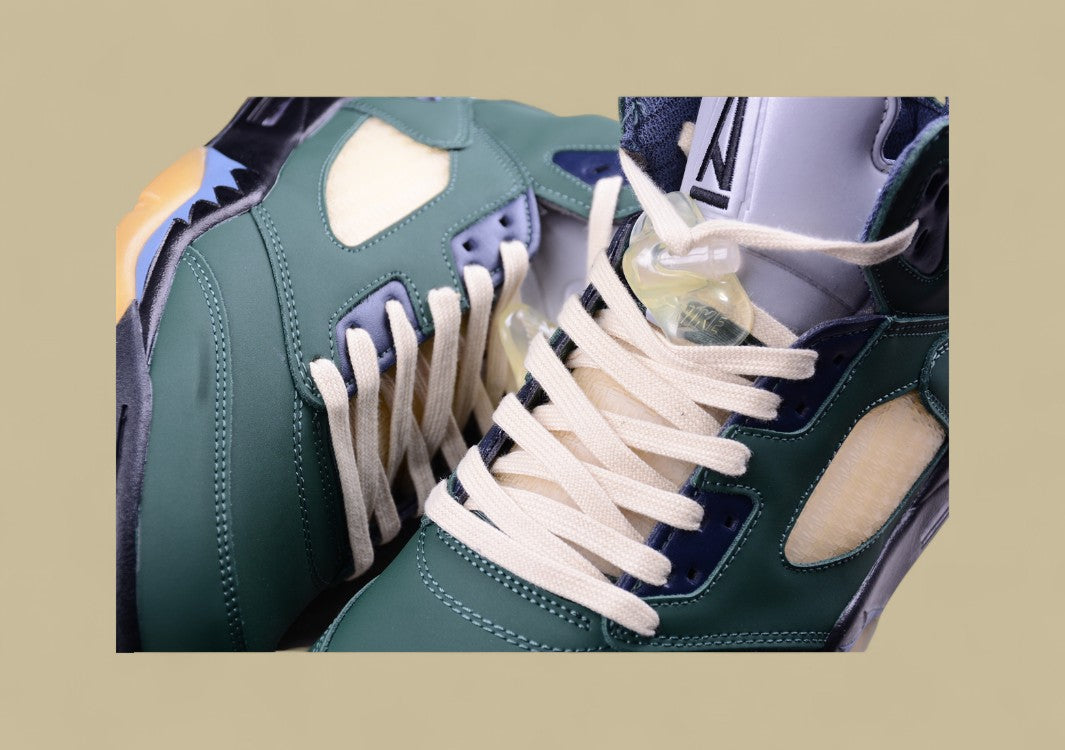 Air Jordan 5 Retro Photon Dust Black and Green