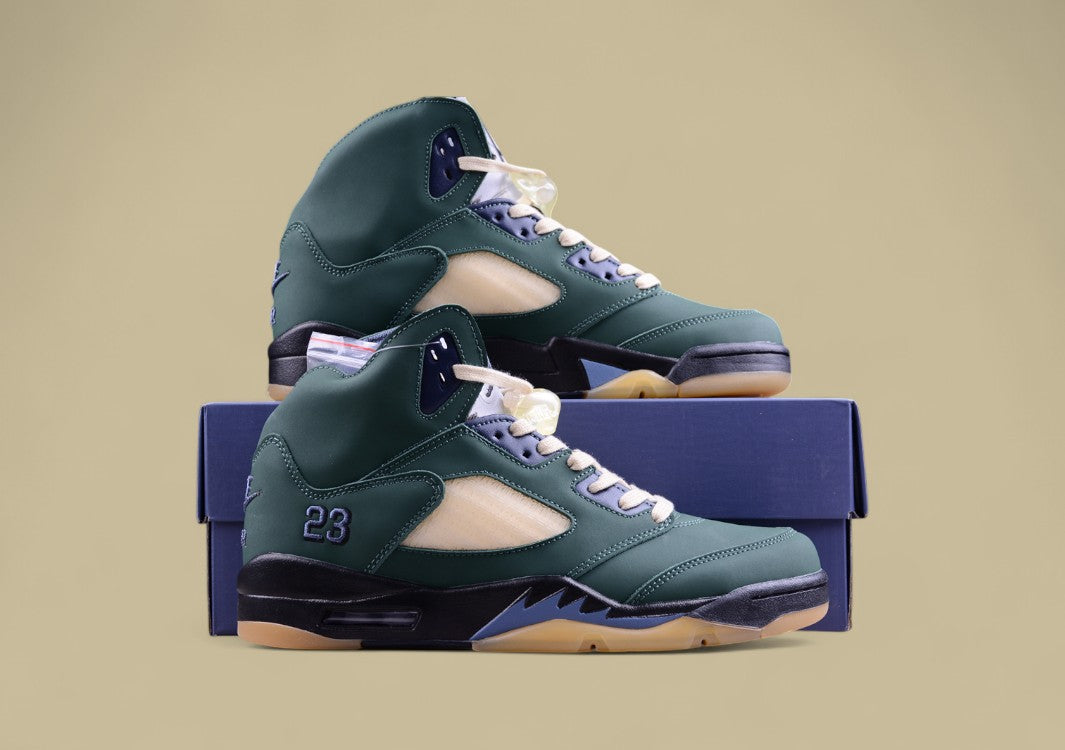 Air Jordan 5 Retro Photon Dust Black and Green