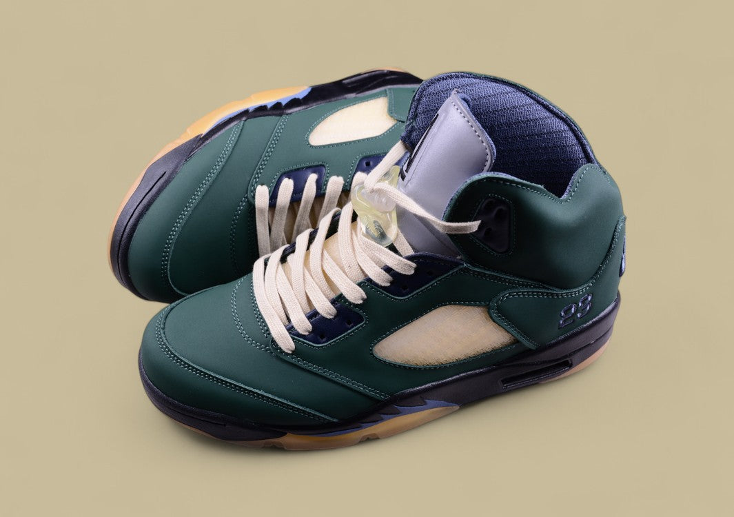 Air Jordan 5 Retro Photon Dust Black and Green