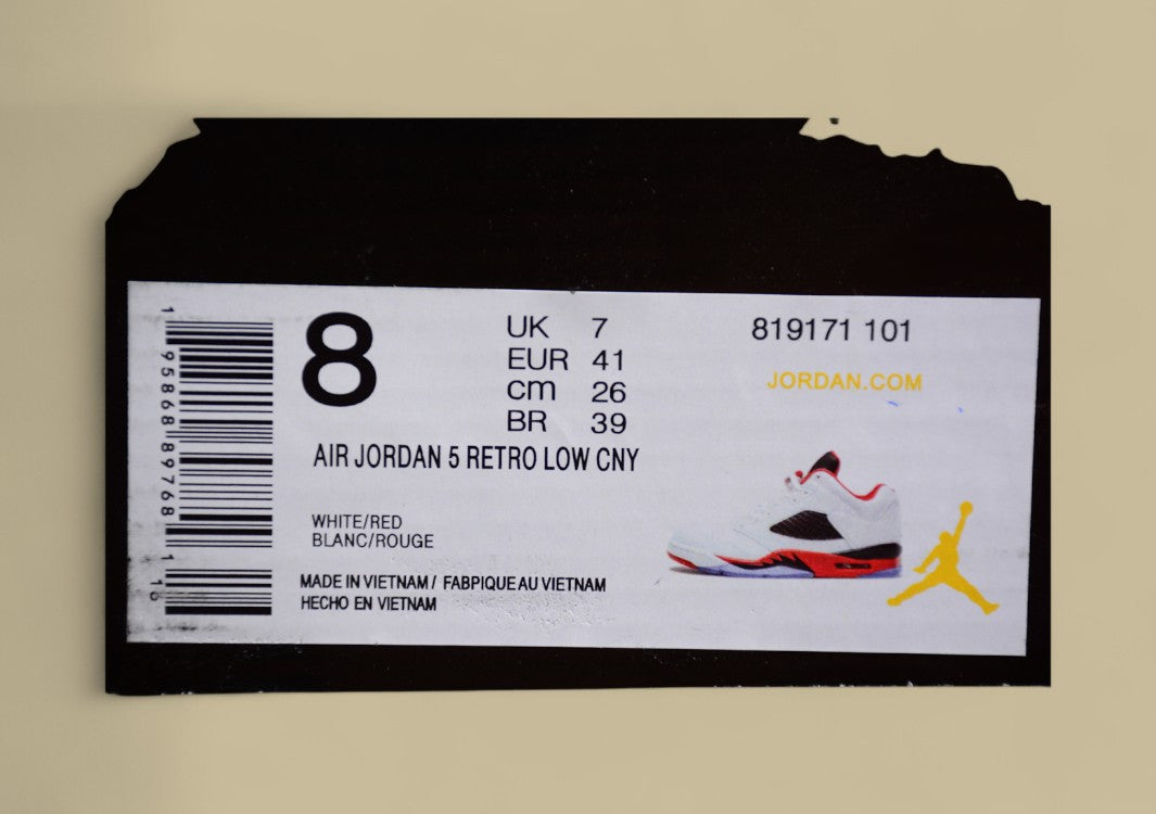 Air Jordan 5 Retro White and Fire Red