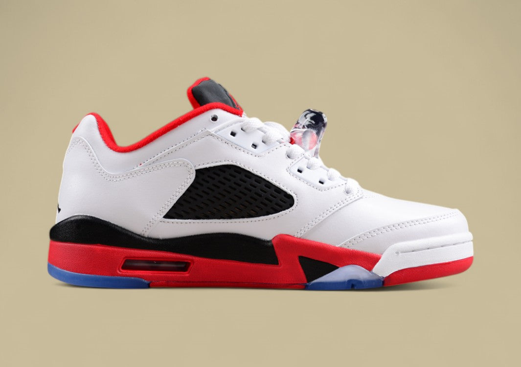 Air Jordan 5 Retro White and Fire Red