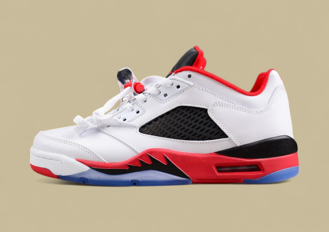 Air Jordan 5 Retro White and Fire Red