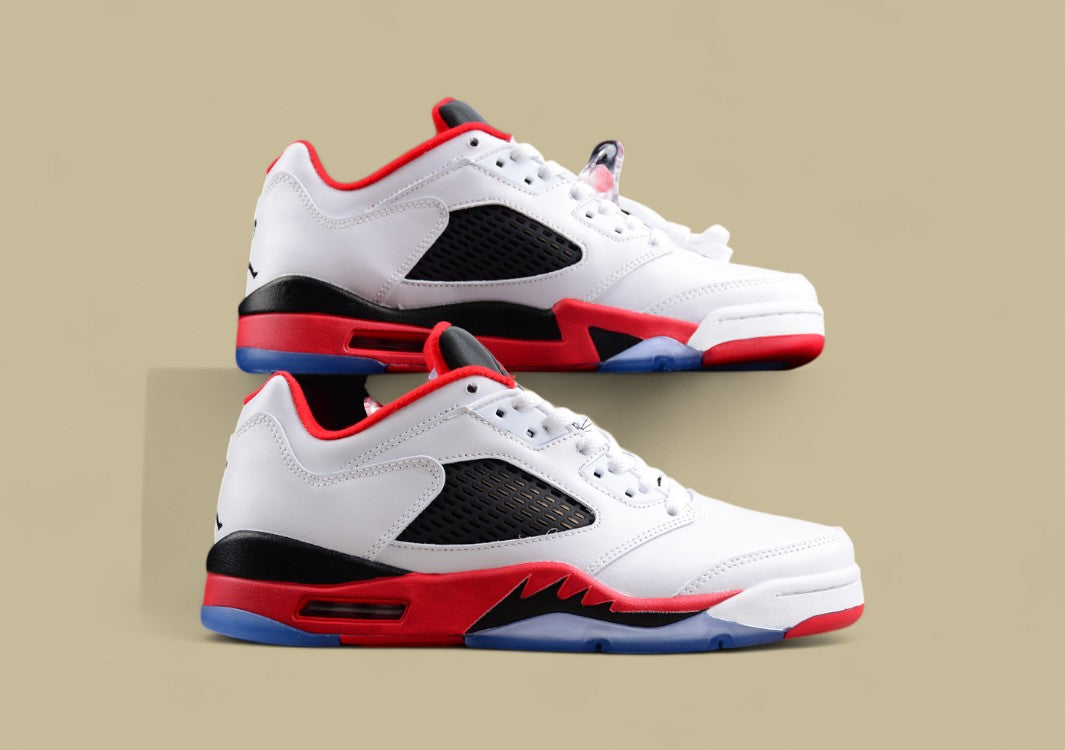 Air Jordan 5 Retro White and Fire Red