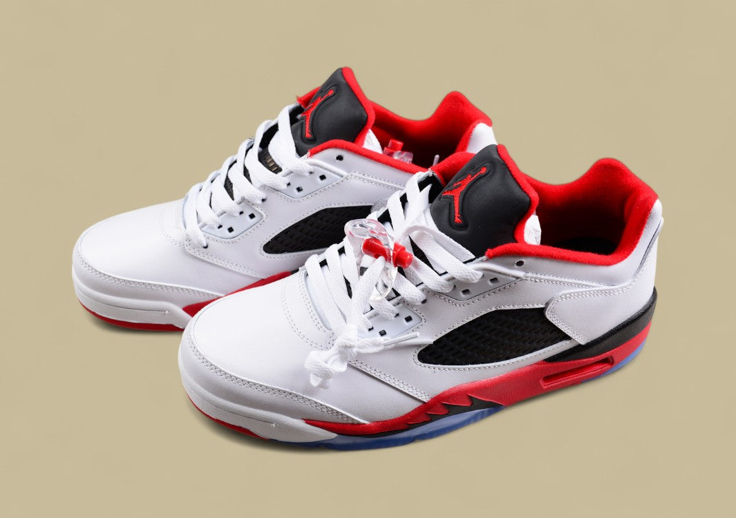 Air Jordan 5 Retro White and Fire Red