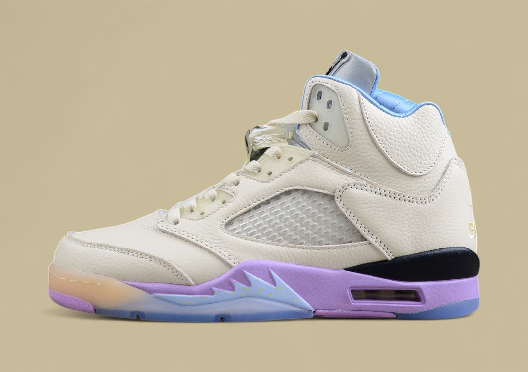 Air Jordan 5 Silver With Light Blue