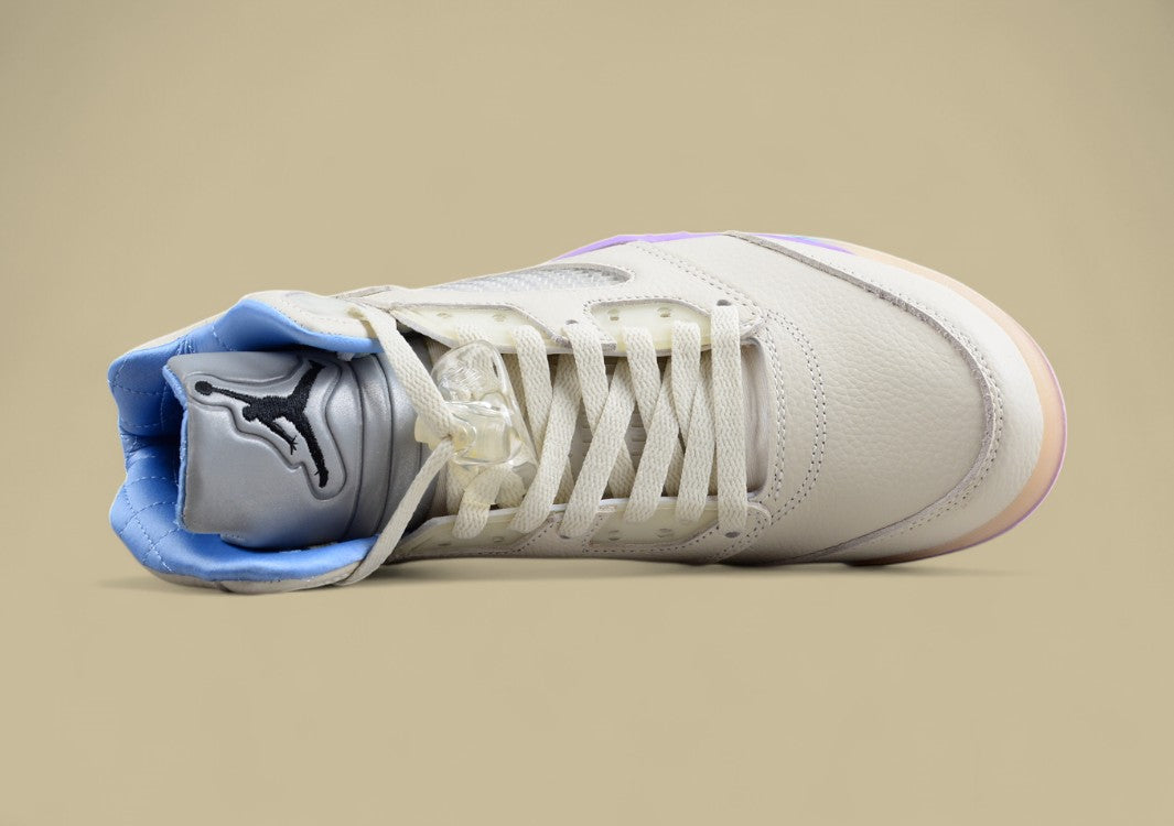 Air Jordan 5 Silver With Light Blue