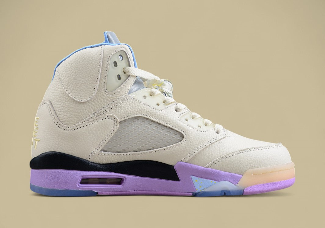 Air Jordan 5 Silver With Light Blue