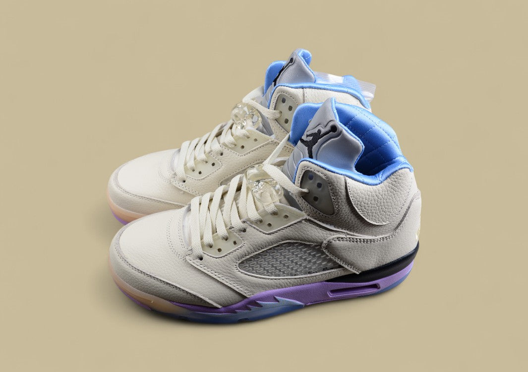 Air Jordan 5 Silver With Light Blue