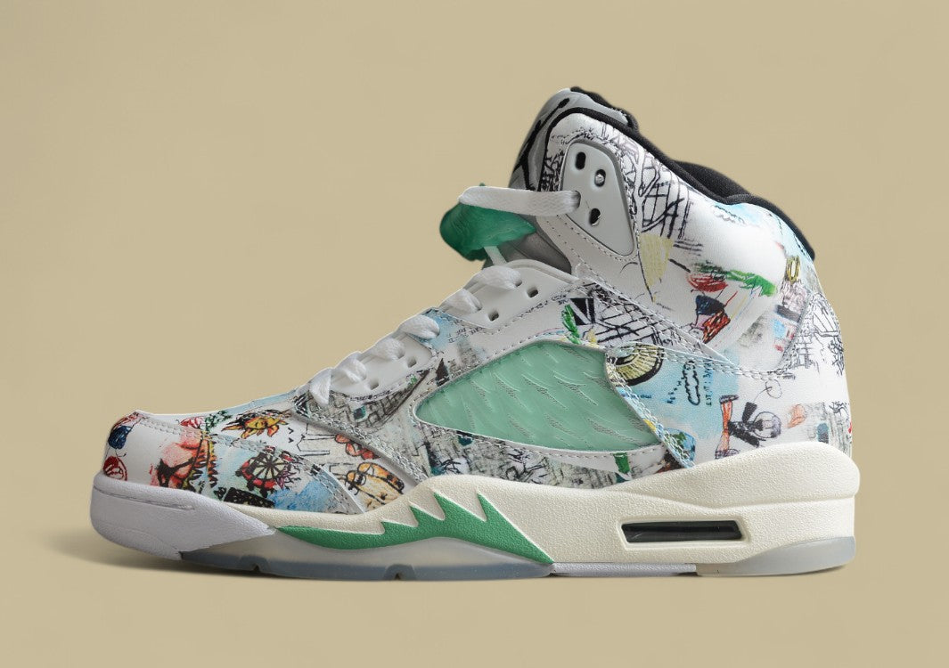 Air Jordan 5 Transparent White With Mint Green