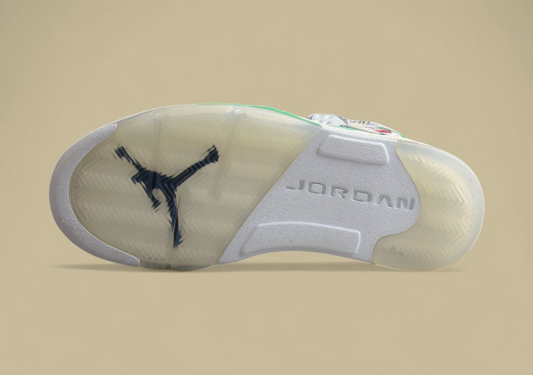 Air Jordan 5 Transparent White With Mint Green