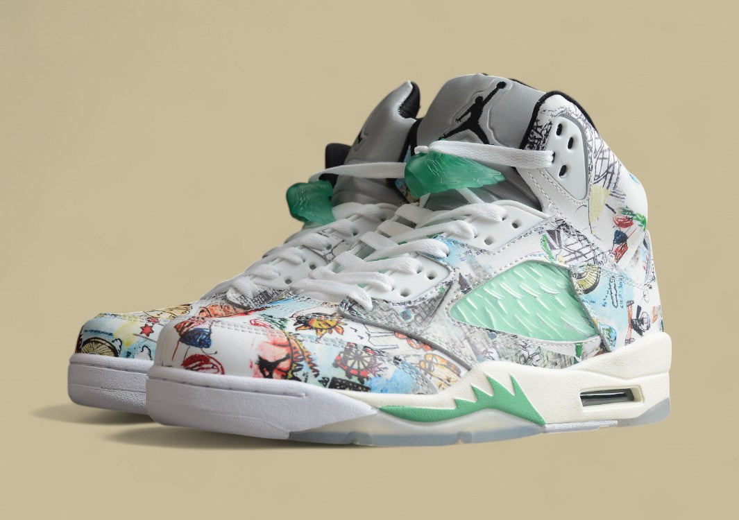 Air Jordan 5 Transparent White With Mint Green