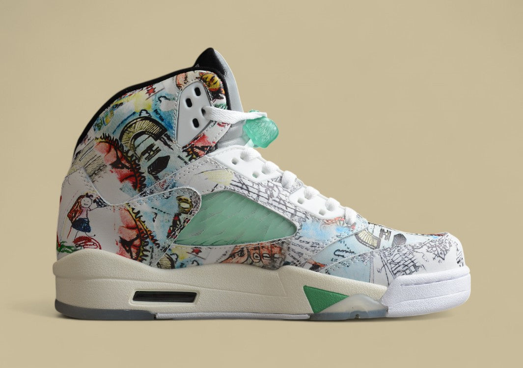 Air Jordan 5 Transparent White With Mint Green