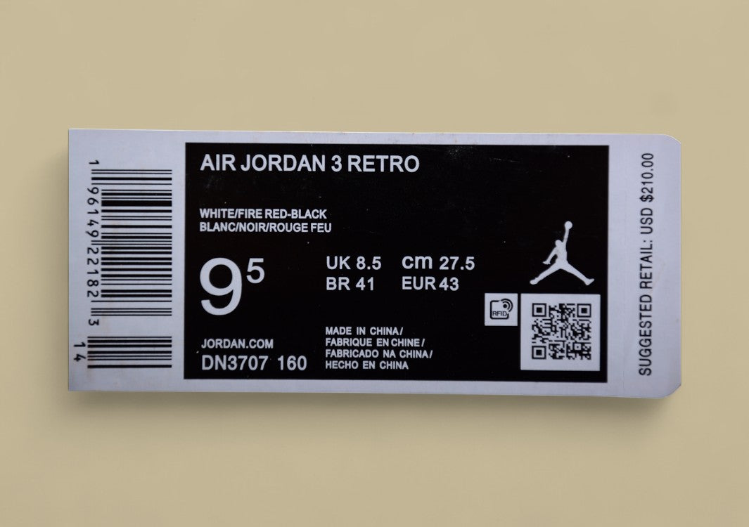 Air Jordan 3 Retro "Fire Red" – Legendäres Design mit explosivem Farbakzent