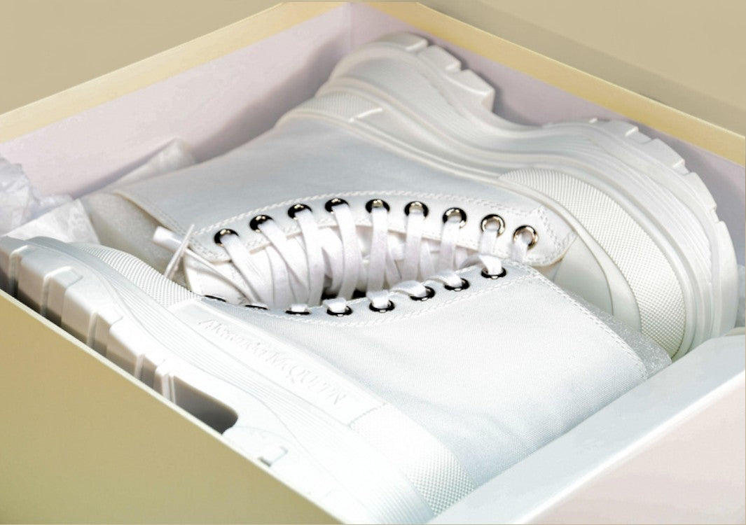 Alexander Mcqueen High Top Thick Bottom White