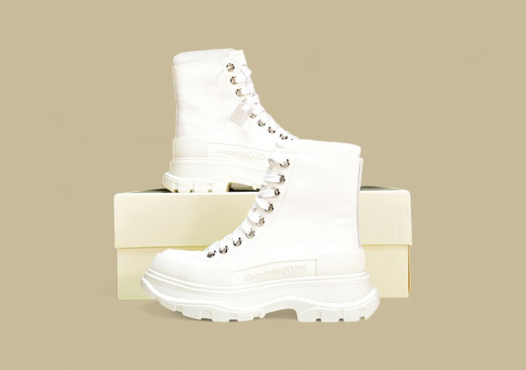 Alexander Mcqueen High Top Thick Bottom White