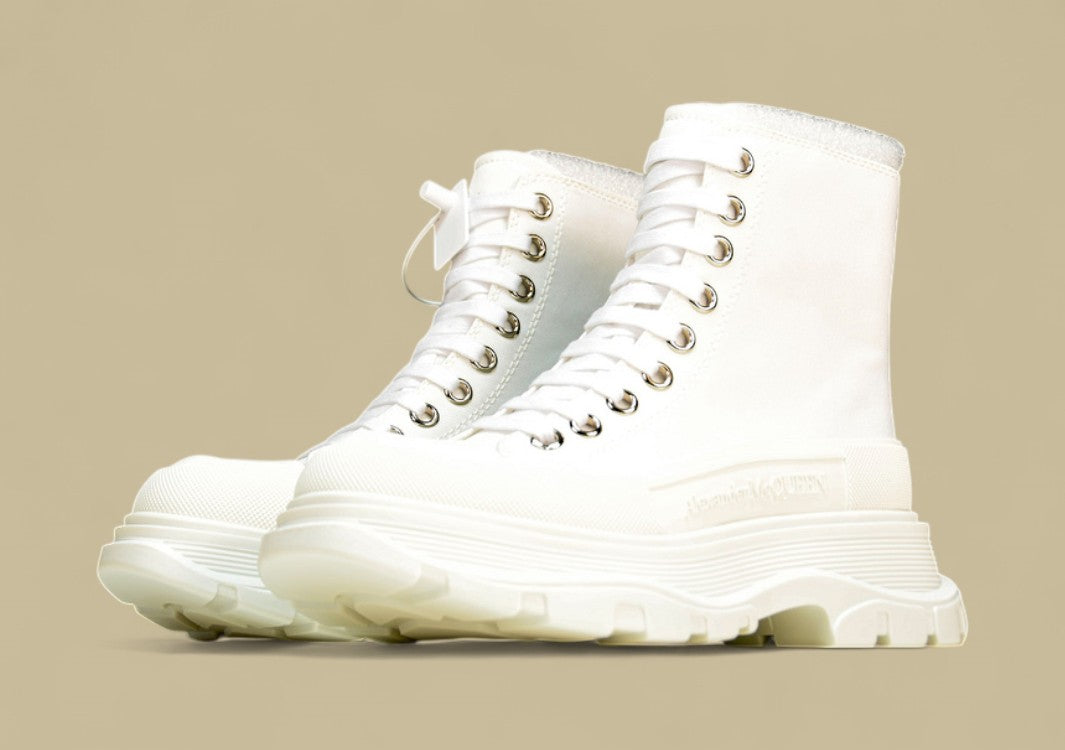 Alexander Mcqueen High Top Thick Bottom White