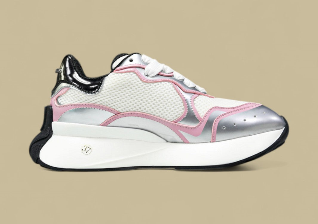 Alexander Mcqueen Sprint Runner White/black/pink/silver