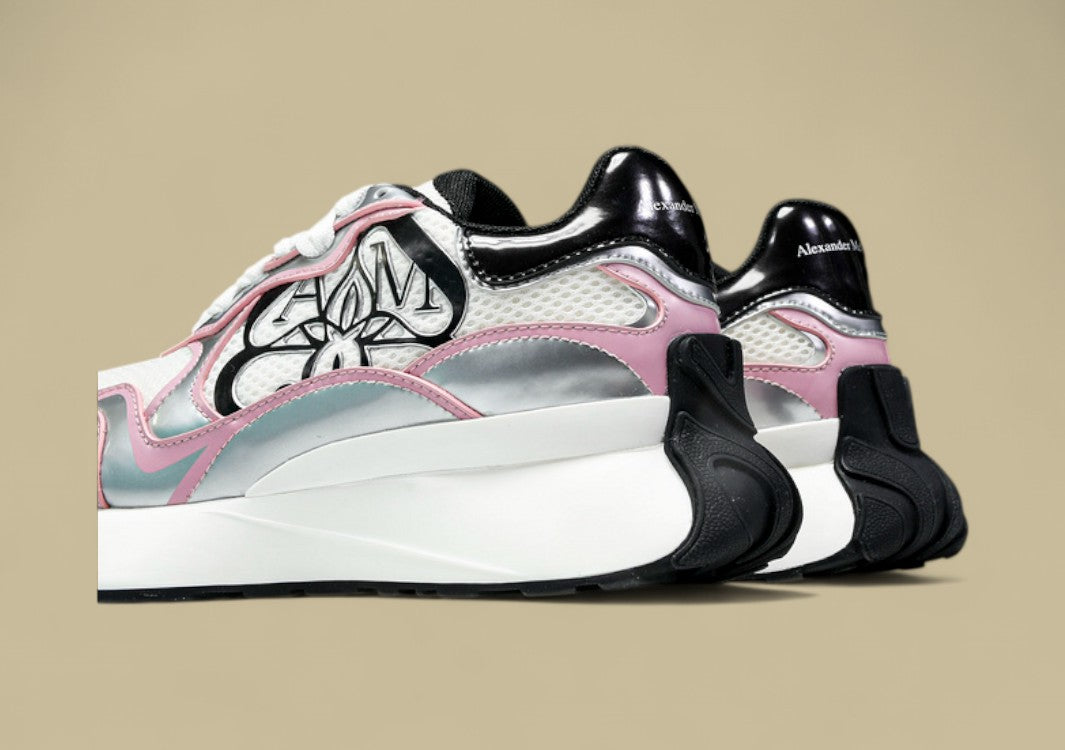 Alexander Mcqueen Sprint Runner White/black/pink/silver