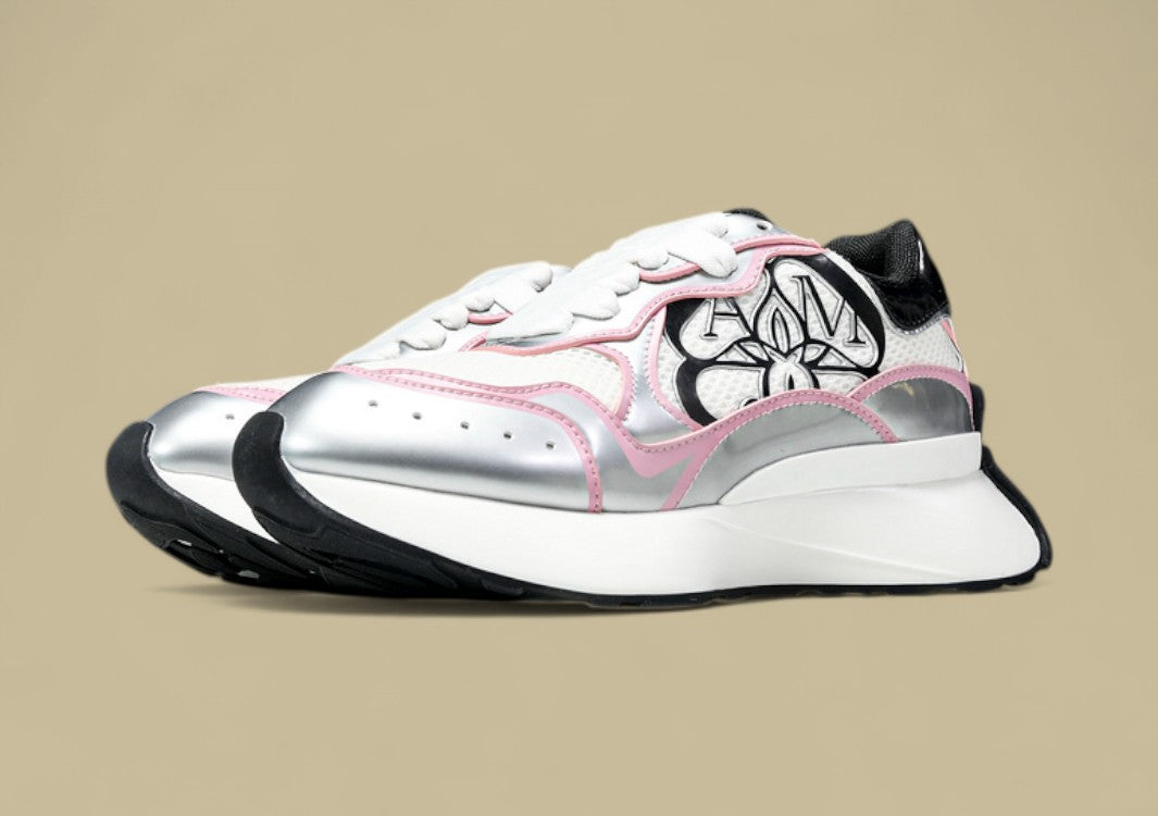Alexander Mcqueen Sprint Runner White/black/pink/silver