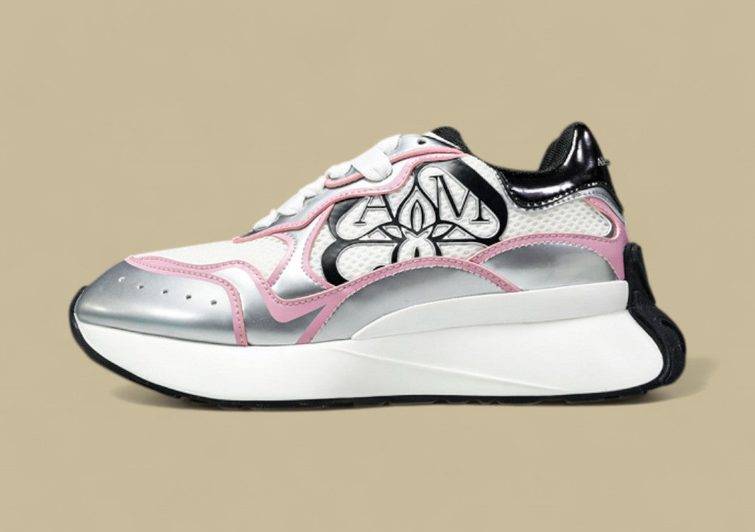 Alexander Mcqueen Sprint Runner White/black/pink/silver