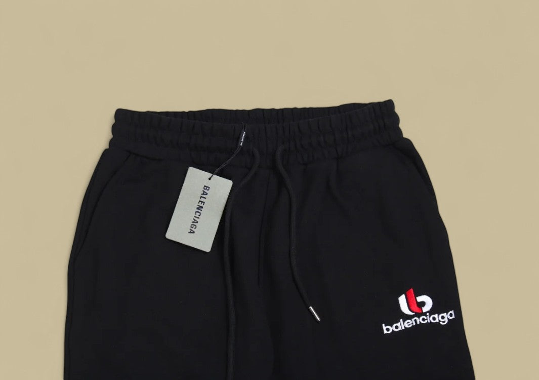 Balenciaga 23FW Buckle Embroidery Logo Sweatpants – Black