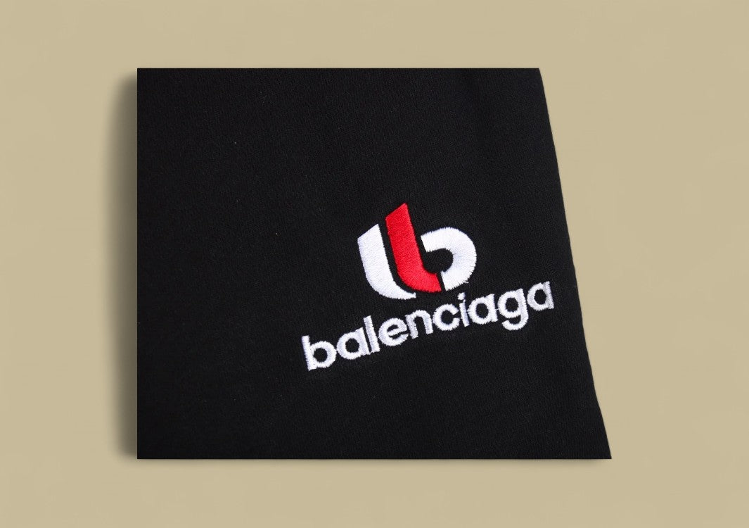 Balenciaga 23FW Buckle Embroidery Logo Sweatpants – Black