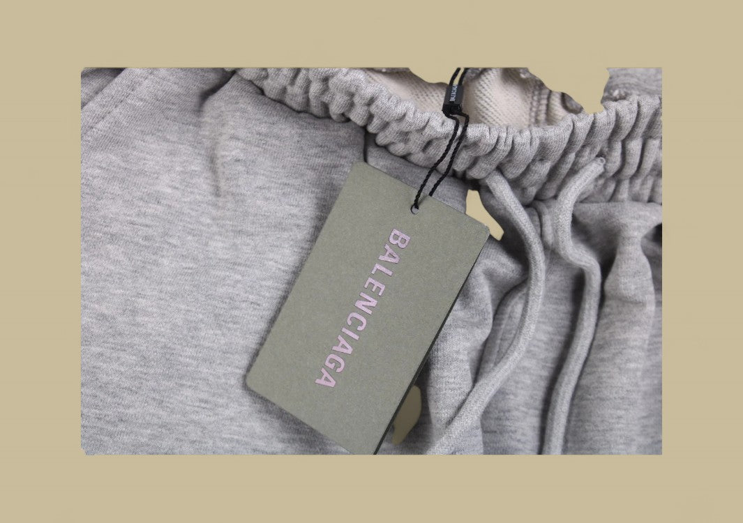 Balenciaga 23FW Buckle Embroidery Logo Sweatpants – Heather Gray