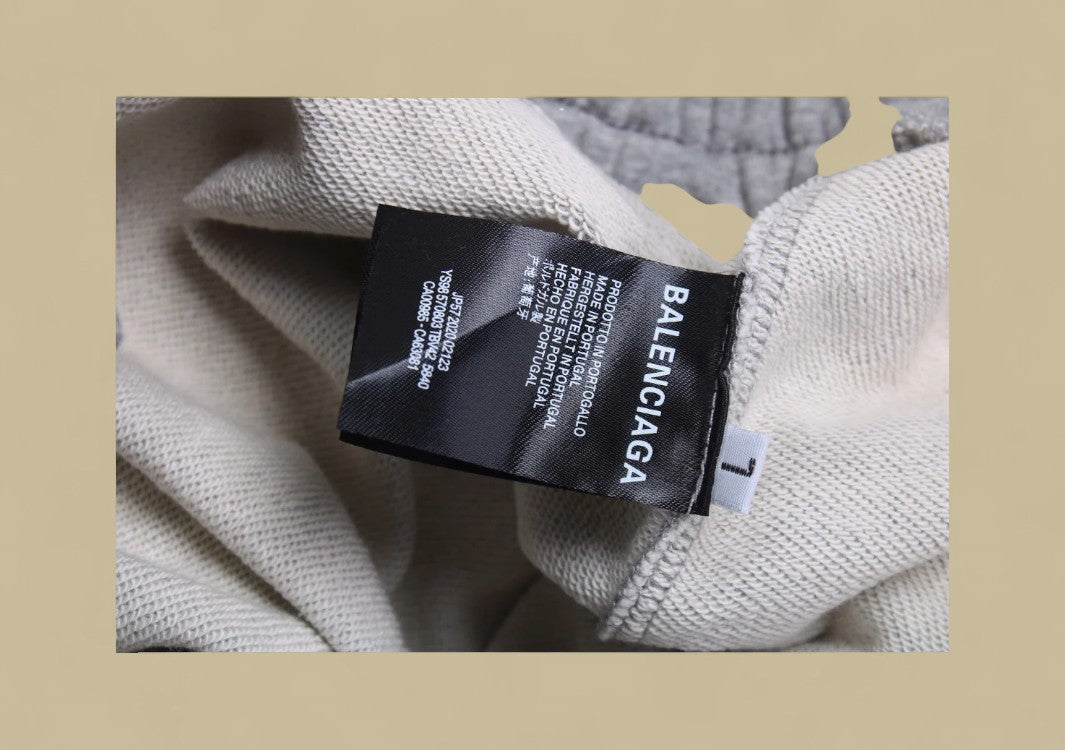 Balenciaga 23FW Buckle Embroidery Logo Sweatpants – Heather Gray