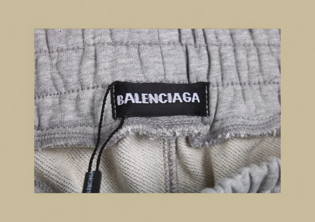 Balenciaga 23FW Buckle Embroidery Logo Sweatpants – Heather Gray