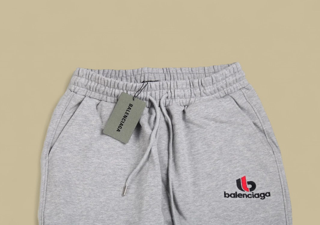 Balenciaga 23FW Buckle Embroidery Logo Sweatpants – Heather Gray
