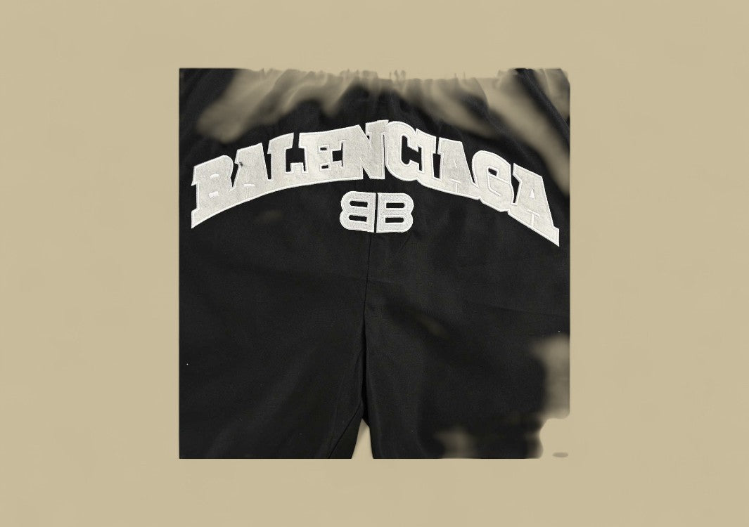 Balenciaga 24FW Embroidery Patch Logo Short – Black/Cream