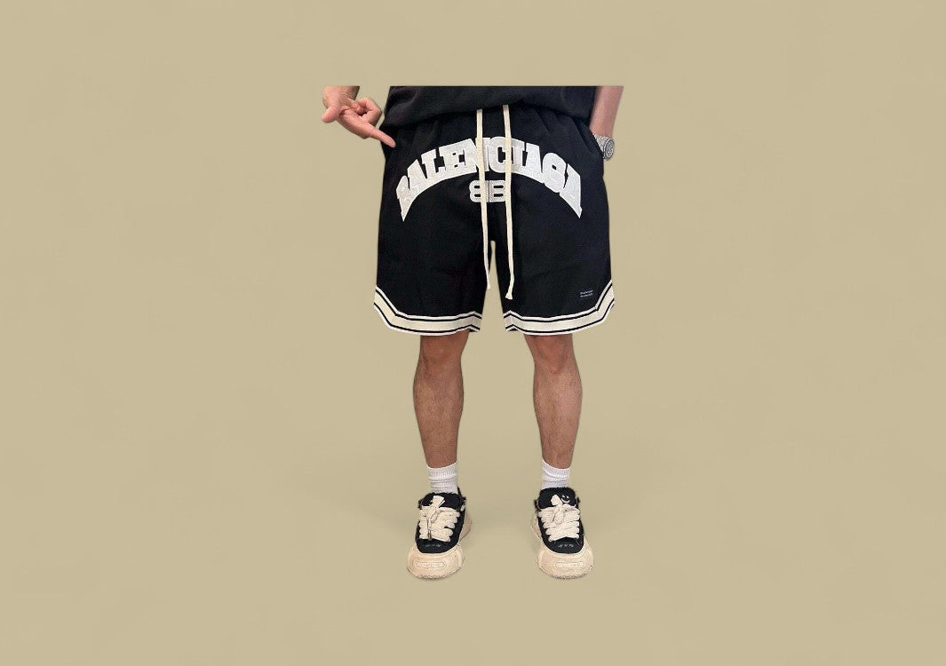 Balenciaga 24FW Embroidery Patch Logo Short – Black/Cream