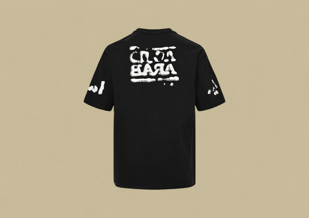 Balenciaga 24SS Acid Arab Logo Print T-Shirt – Black