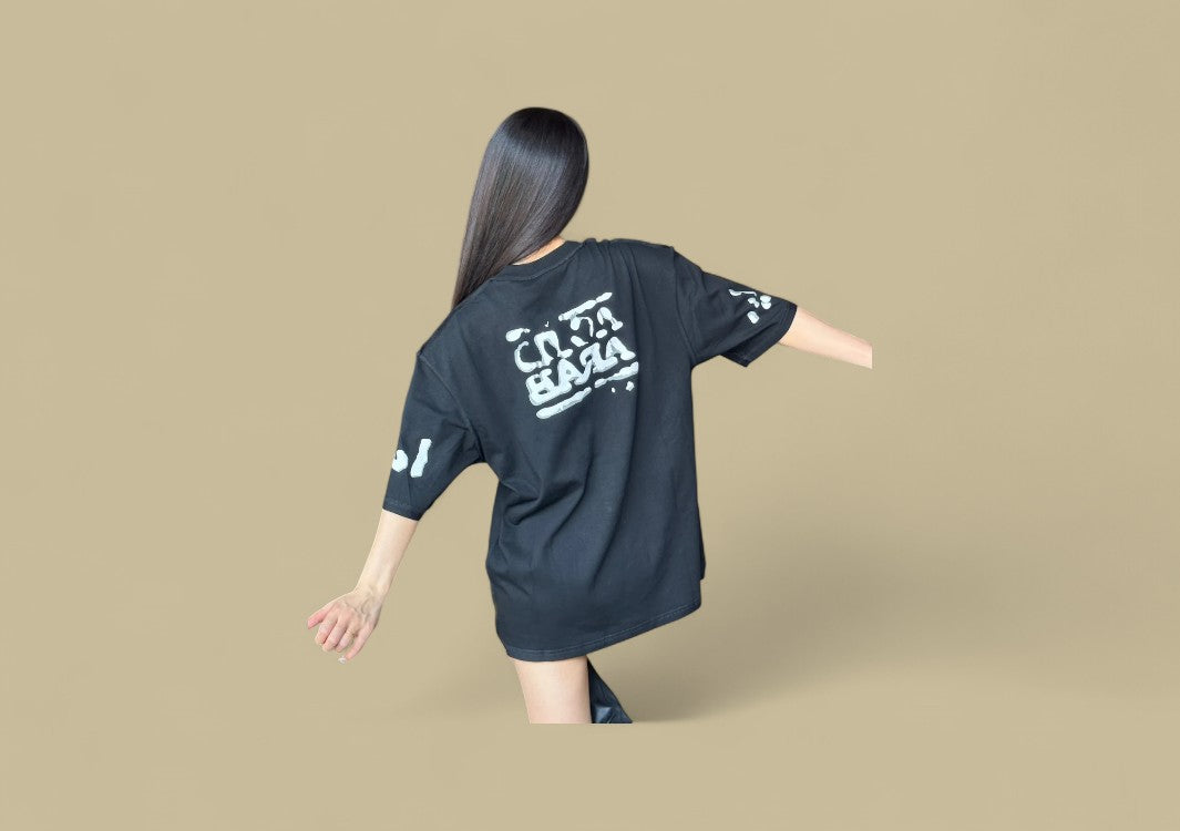 Balenciaga 24SS Acid Arab Logo Print T-Shirt – Black