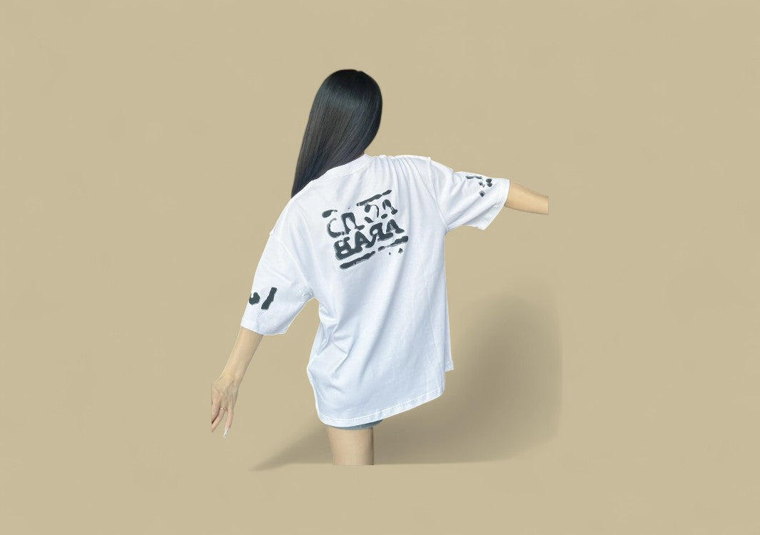 Balenciaga 24SS Acid Arab Logo Print T-Shirt – White